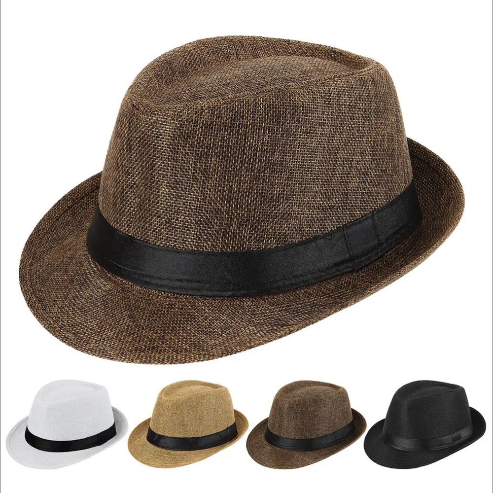Men Women Straw Jazz Fedora Hat
Trilby Cuban Sun Cap Panama Short
Brim Summer